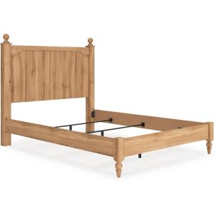 Signature Design by Ashley Galletyn Country Rustic Panel Bed, Foundation or Box Spring Needed, King, Light Brown(Queen Panel Bed)
