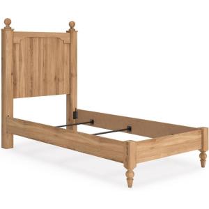 Signature Design by Ashley Galletyn Country Rustic Panel Bed, Foundation or Box Spring Needed, King, Light Brown(Twin Panel Bed)