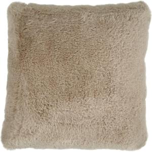 Signature Design by Ashley Gariland Modern Square Faux Rabbit Fur Accent Pillow, 20 x 20 Inches, White(Light Brown)