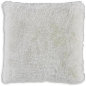 Signature Design by Ashley Gariland Modern Square Faux Rabbit Fur Accent Pillow, 20 x 20 Inches, White(White)