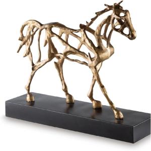 Signature Design by Ashley Grainville Art Deco Horse Sculpture with Antiqued Finish, Metallic & Black