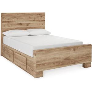 Signature Design by Ashley Hyanna Rustic King Platform Bed with 2 Side Storage Drawer, Foundation or Box Spring Not Needed, Light Brown(Full)