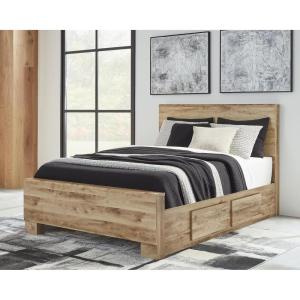 Signature Design by Ashley Hyanna Rustic King Platform Bed with 2 Side Storage Drawer, Foundation or Box Spring Not Needed, Light Brown(Queen)