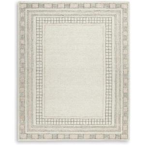 Signature Design by Ashley Idaman Transitional Indoor Hand Tufted Geometric Rectangular Wool Blend 8 x 10 Area Rug, Beige & Light Brown(8′ x 10′ (Rectangular))
