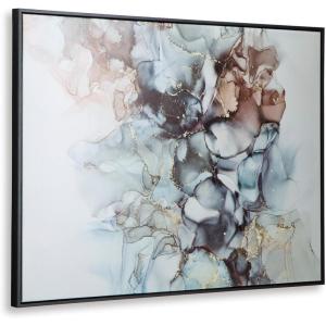 Signature Design by Ashley Jordsboro Contemporary Abstract Wall Art 40 x 30 Inches, Blue & Red