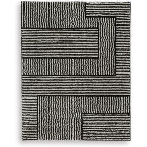 Signature Design by Ashley Kurtmen Modern Indoor Geometric Rectangular 8 x 10 Area Rug, Black & Beige