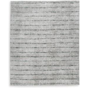 Signature Design by Ashley Laddway Casual Indoor Striped Fluffy 5 x 7 Rug, Beige & Gray(7’10” x 9’9″ (Rectangular))
