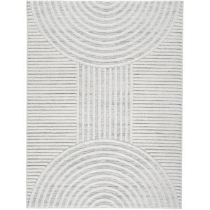 Signature Design by Ashley Lambworth Contemporary 5×7 Area Rug, White & Light Gray(5’3″ x 7′ (Rectangular))