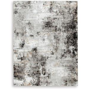 Signature Design by Ashley Langwell Contemporary Indoor Abstract 5 x 7 Rug, Black & Light Gray(5’3″ x 6’11” (Rectangular))
