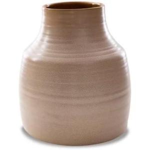 Signature Design by Ashley Millcott Casual Ceramic Reactive Glaze Finished Vase, Tan(Tan)