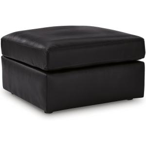 Signature Design by Ashley ModMax II Modern Leather Match Oversized Accent Ottoman with Non-Skid Legs, Black(32″D x 32″W x 20″H)