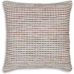Signature Design by Ashley Nashlin Casual Indoor Striped 19 x 19 Inches Pillow with Zipper Closure, Red & White