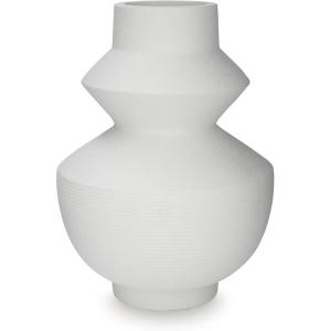 Signature Design by Ashley Naveen Casual Vase with Geometric Form Deisgn, White