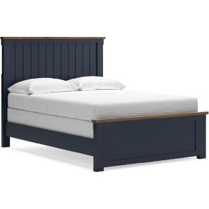 Signature Design by Ashley Neymorton Modern California King Upholstered Panel Bed, Foundation or Box Spring Needed, Dark Brown(Full)