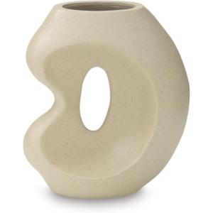 Signature Design by Ashley Odion Casual Vase with Abstract Design, Beige