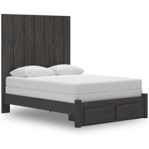 Signature Design by Ashley Parlayon Modern Panel Storage Bed, Foundation or Box Spring Needed, Queen, Gray(Panel Storage Bed)