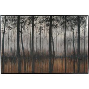 Signature Design by Ashley Philyra Dreary Forest Canvas Wall Art, 72 x 48, Black Orange Silver