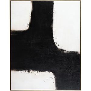 Signature Design by Ashley Reighlea Modern Rectangular Framed Gallery Wrapped Canvas Wall Art 50×39 Inches, Black & White