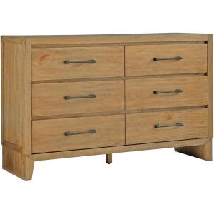 Signature Design by Ashley Sherbana Scandinavian Queen Panel Platform Bed with Bunkie Board and USB Charging Ports, Foundation or Box Spring Not Needed, Light Brown(Dresser)