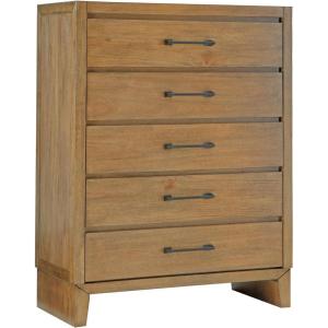 Signature Design by Ashley Sherbana Scandinavian Queen Panel Platform Bed with Bunkie Board and USB Charging Ports, Foundation or Box Spring Not Needed, Light Brown(Dresser Chest)