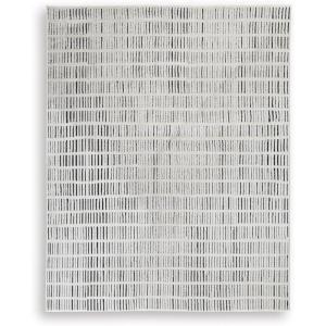 Signature Design by Ashley Turinwith Modern Indoor Striped Rectangular 5 x 7 Area Rug, Beige & Black(7’11” x 9’11” (Rectangular))