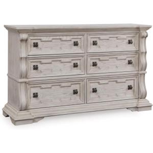 Signature Design by Ashley Valleymont Traditional 6-Drawer Dresser with Wood Finish, Beige