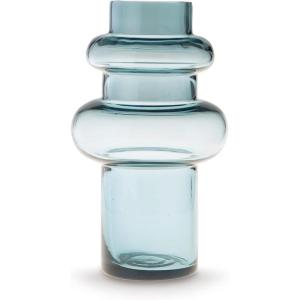 Signature Design by Ashley Vallmen Minimalist Watertight Glass 10″ Vase, Light Blue
