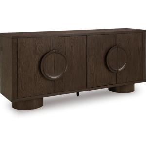 Signature Design by Ashley Veeda Contemporary Accent Cabinet with Anti-Tipping and Adjustable Shelf, Dark Brown