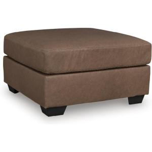 Signature Design by Ashley Walker Point Contemporary Faux Leather Oversized Accent Ottoman, Light Brown