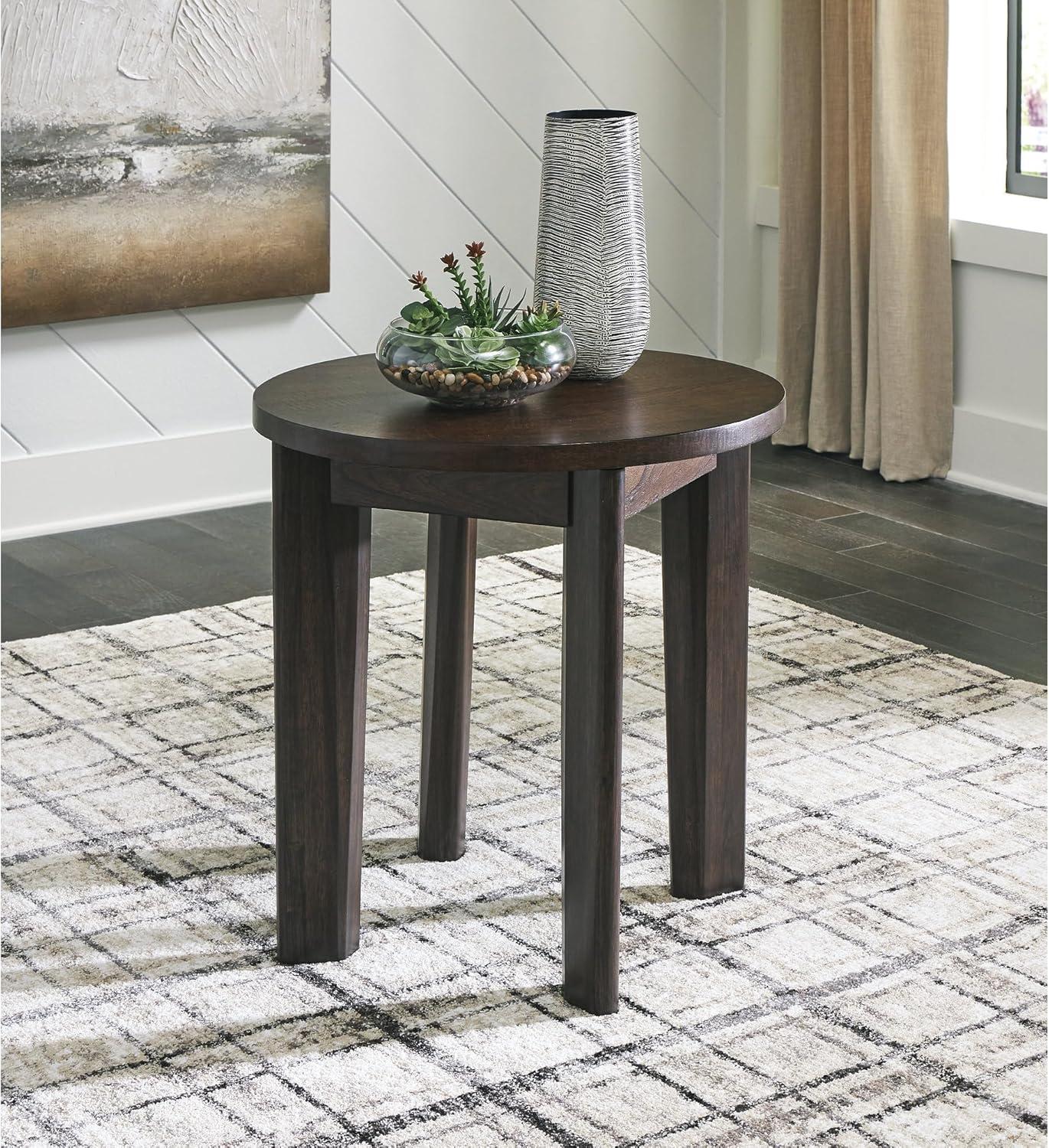 imageSignature Design by Ashley Korestone 2 Contemporary End Table with Tapered Legs Dark Brown