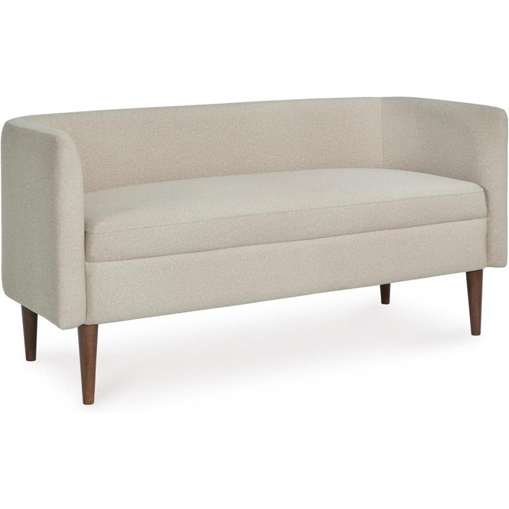 imageSignature Design by Ashley Wainner Casual Contemporary Accent Bench Curved Backrest Brown Tapered Legs Fabric 5213 W x 2125 D x 245 H Beige