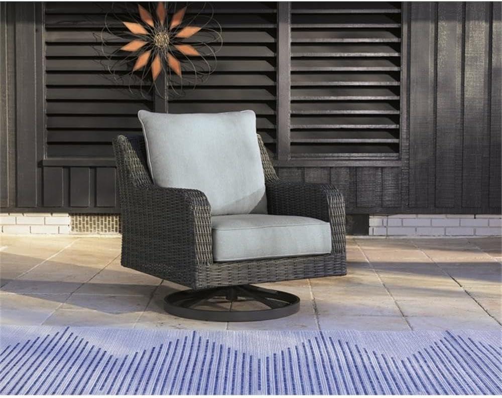imageAshley Furniture Elite Park Resin Outdoor Swivel Lounge with Cushion in Gray