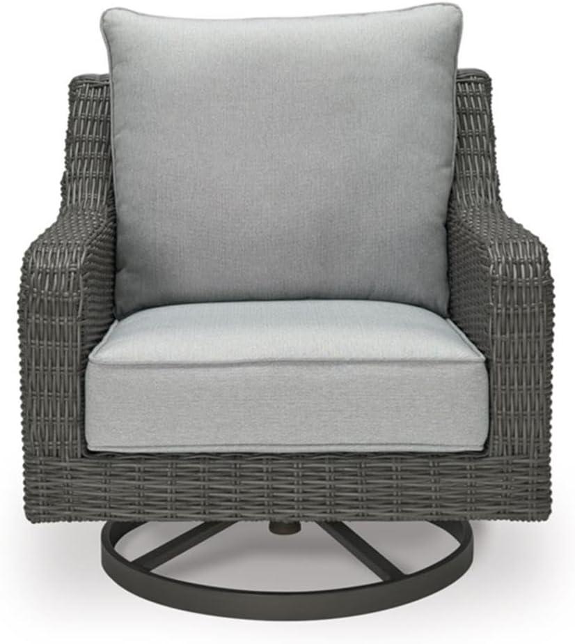 imageAshley Furniture Elite Park Resin Outdoor Swivel Lounge with Cushion in Gray