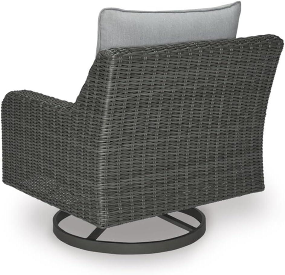 imageAshley Furniture Elite Park Resin Outdoor Swivel Lounge with Cushion in Gray