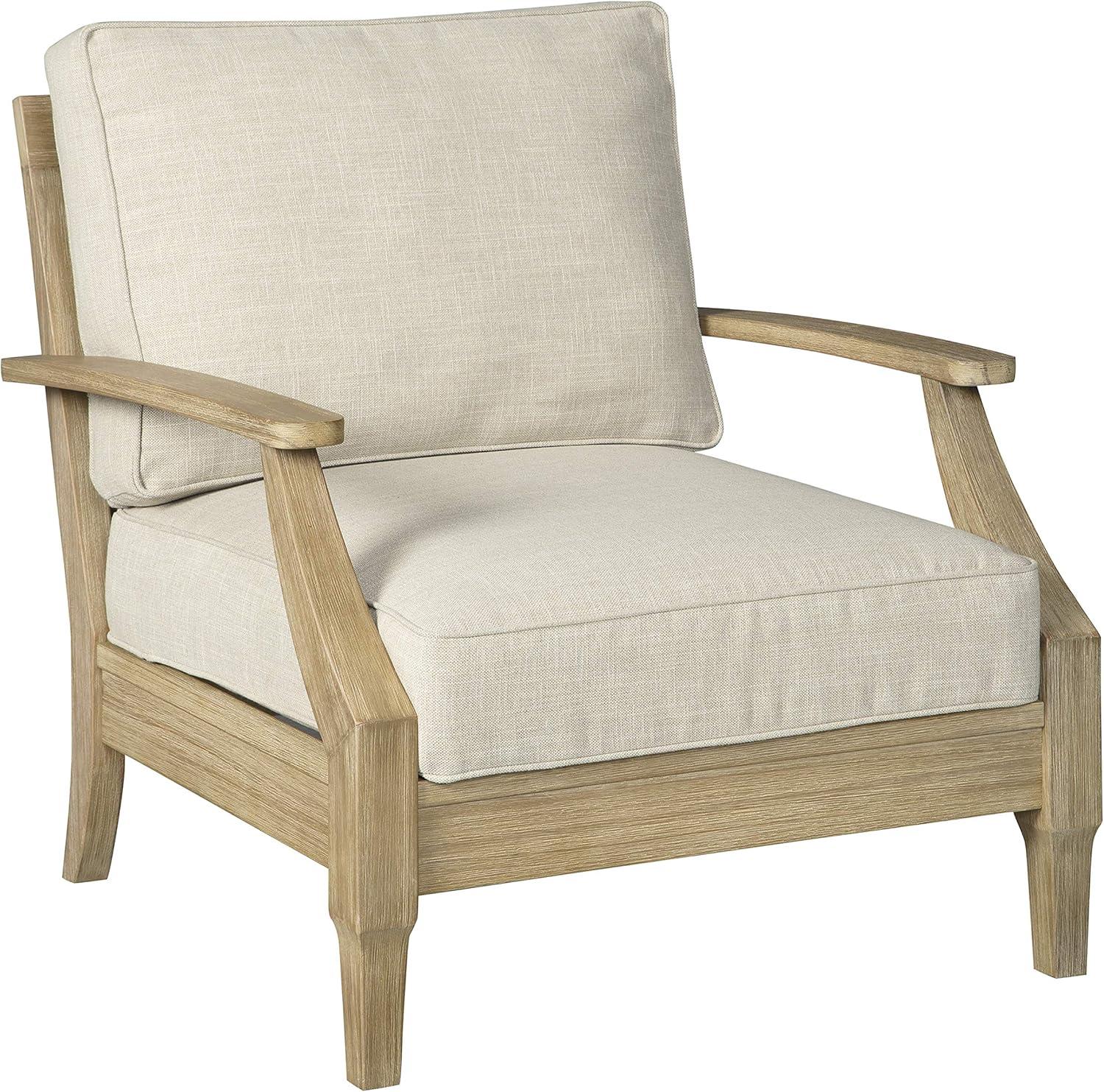 imageSignature Ashley Clare View Lounge Chair Gerianne Rectangular Coffee Table Outdoor Set Beige