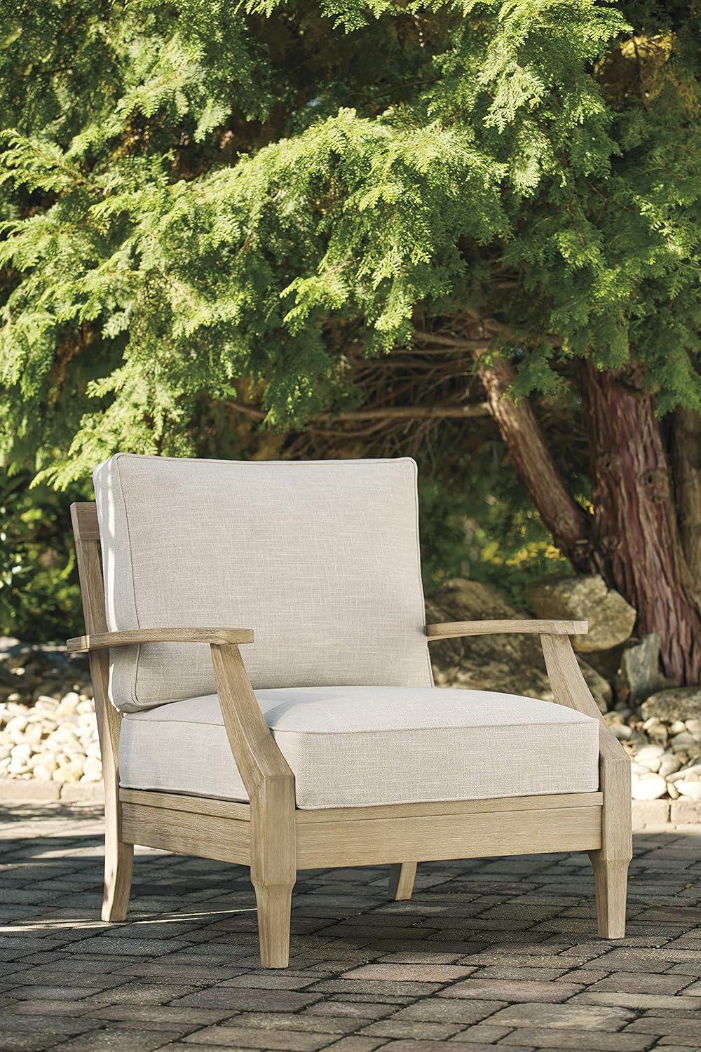imageSignature Ashley Clare View Lounge Chair Gerianne Rectangular Coffee Table Outdoor Set Beige