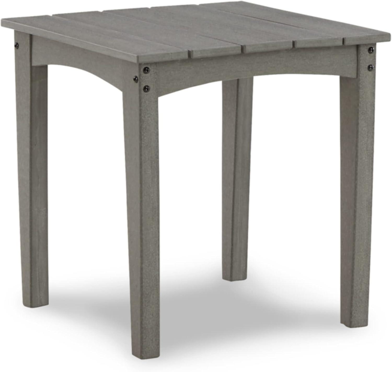 imageSignature Design by Ashley 2 Gray HDPE WoodLook Outdoor Lounge Chairs amp Rectangular End Table