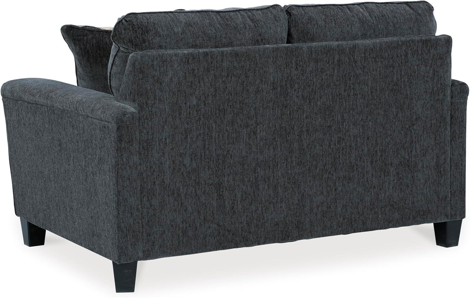 imageSignature Design by Ashley Abinger Chenille Contemporary Loveseat with 2 Accent Pillows Dark Gray