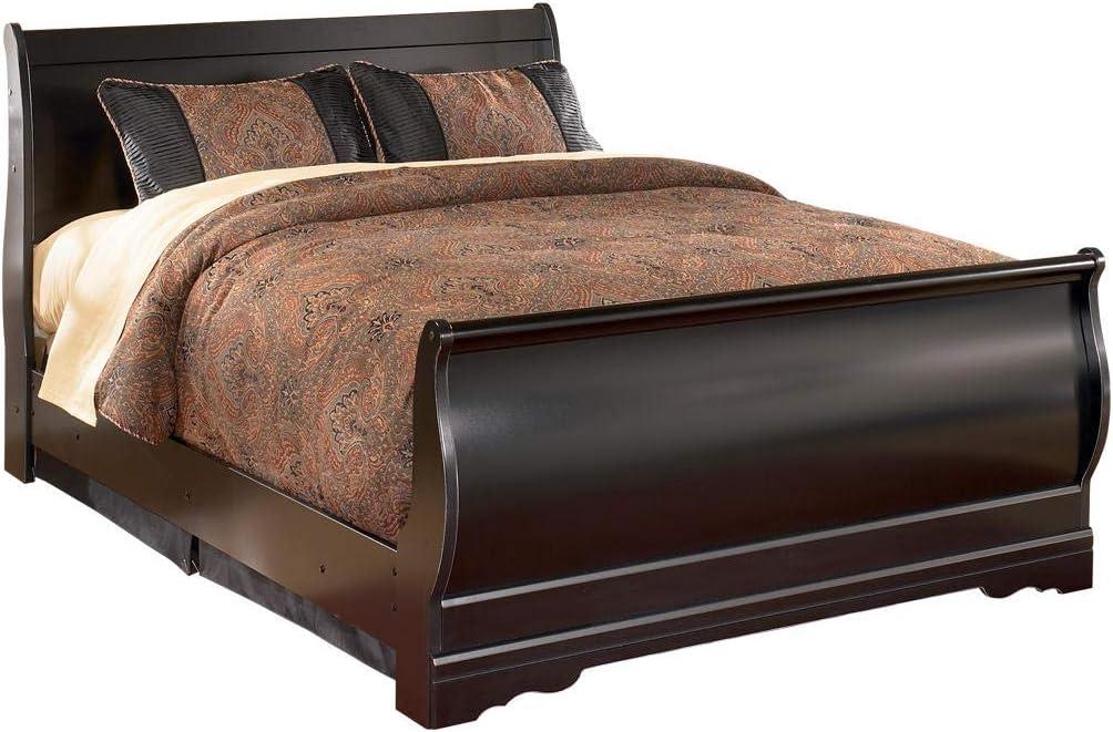 imageSignature Design by Ashley Huey Vineyard Vintage Twin Sleigh Bed with Metal Slats Foundation or Box Spring Needed BlackBlack