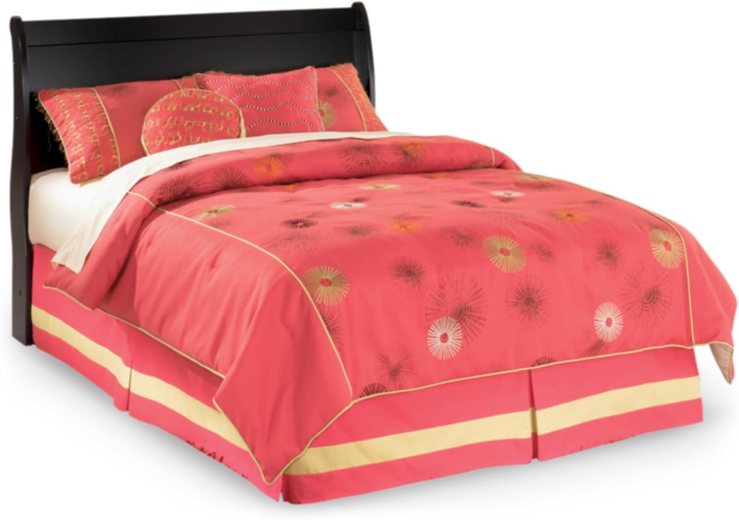 imageSignature Design by Ashley Huey Vineyard Vintage Twin Sleigh Bed with Metal Slats Foundation or Box Spring Needed BlackBlack