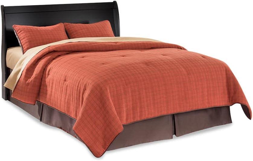 imageSignature Design by Ashley Huey Vineyard Vintage Twin Sleigh Bed with Metal Slats Foundation or Box Spring Needed BlackBlack