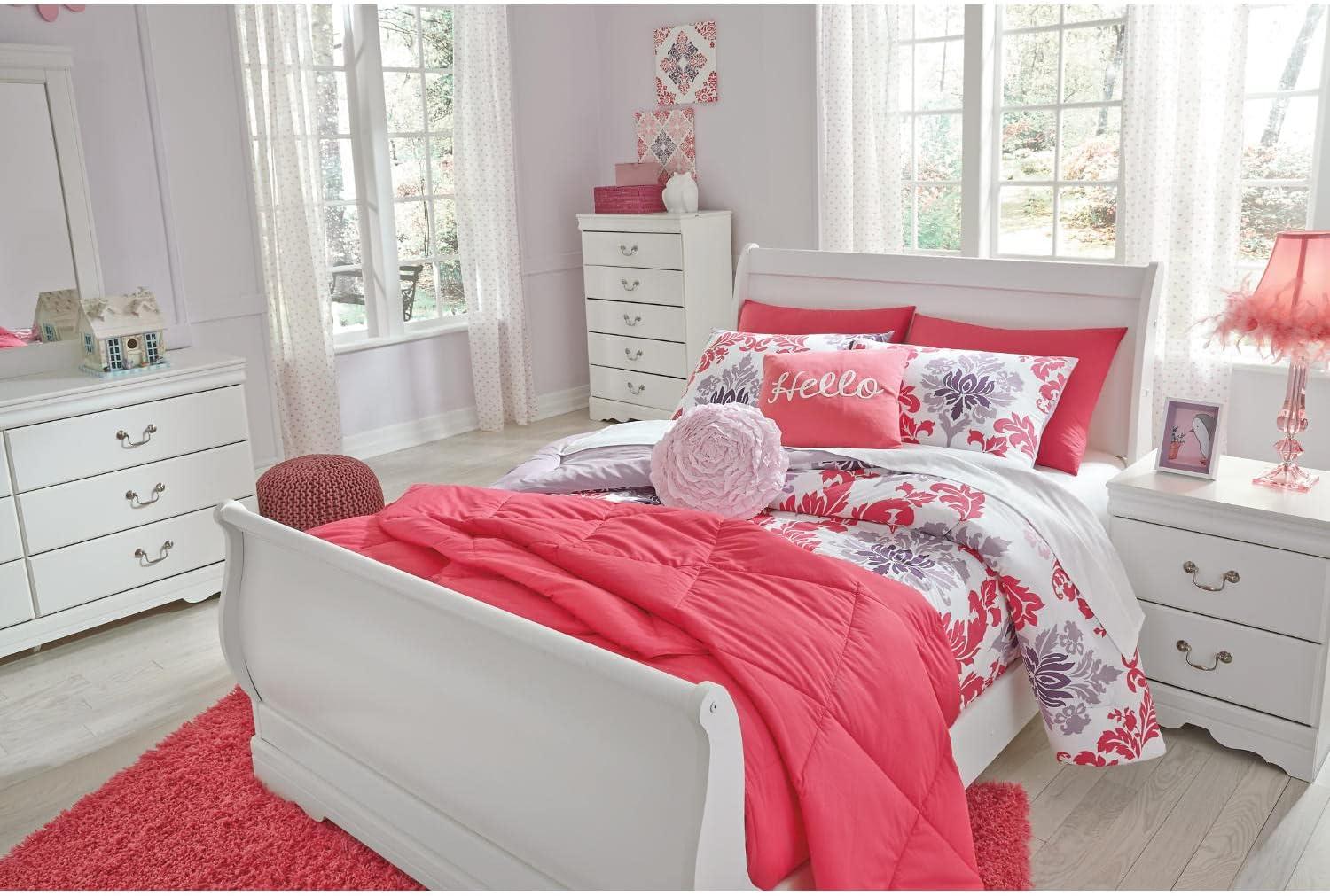 imageSignature Design by Ashley Huey Vineyard Vintage Twin Sleigh Bed with Metal Slats Foundation or Box Spring Needed BlackWhite