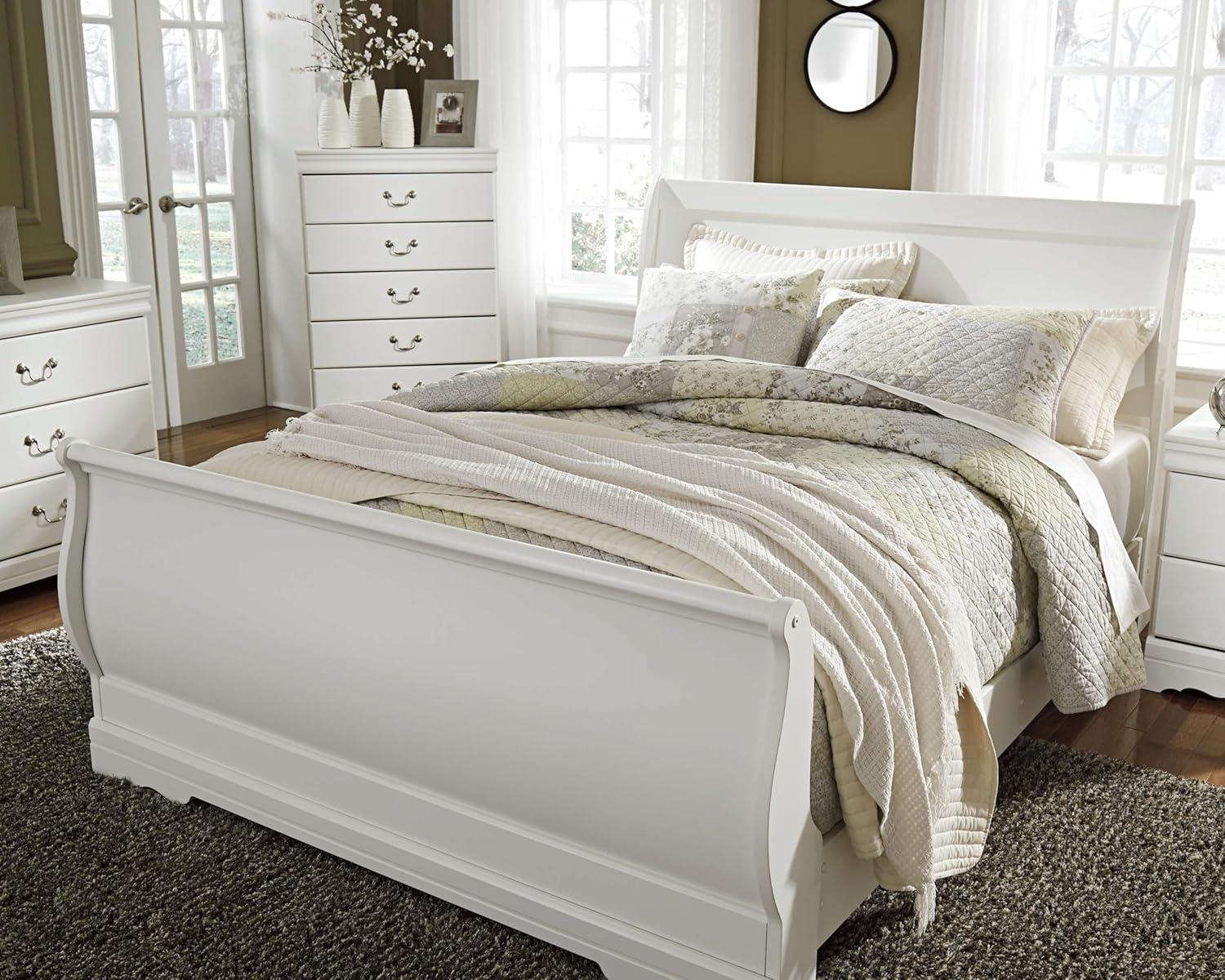 imageSignature Design by Ashley Huey Vineyard Vintage Twin Sleigh Bed with Metal Slats Foundation or Box Spring Needed BlackWhite