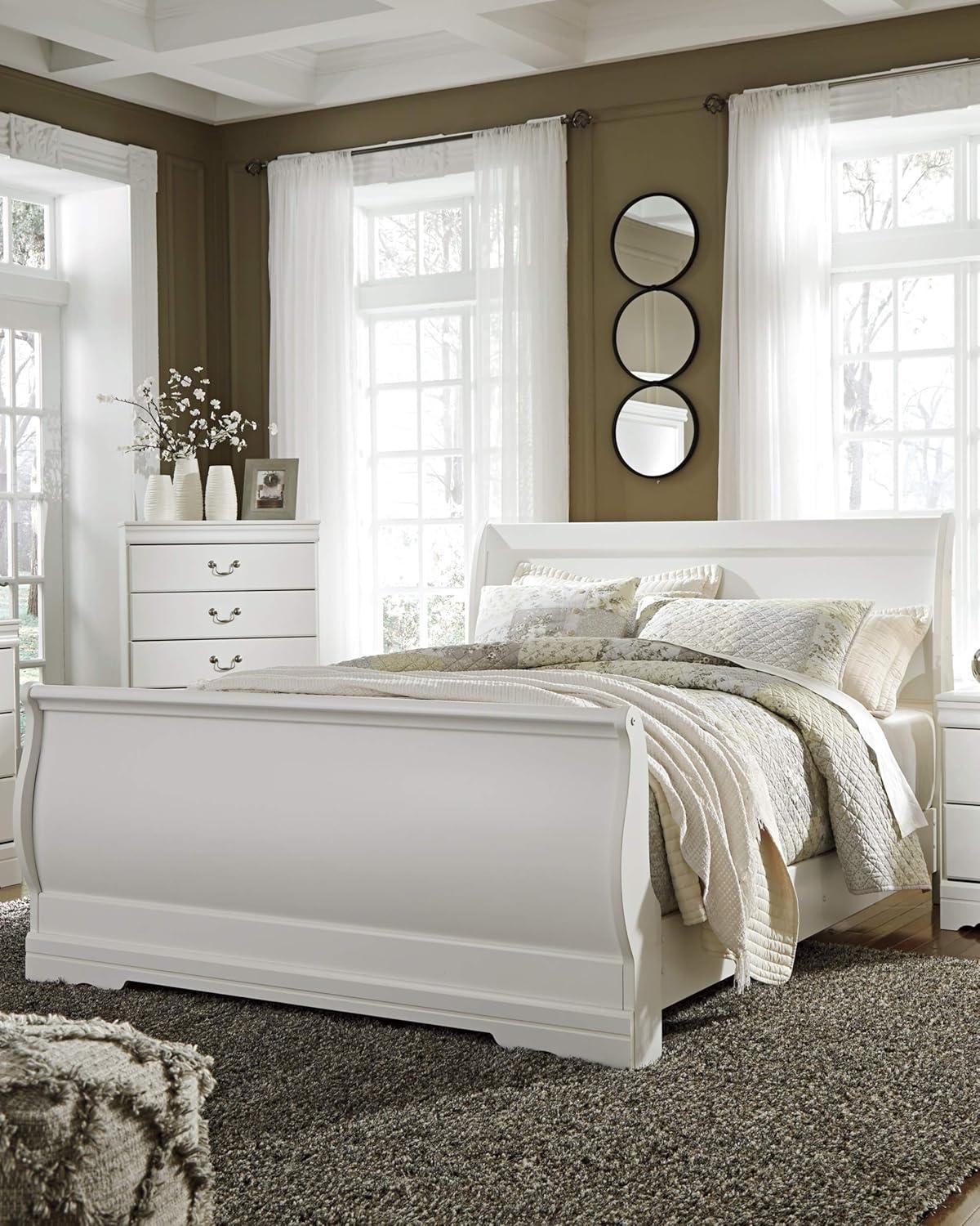imageSignature Design by Ashley Huey Vineyard Vintage Twin Sleigh Bed with Metal Slats Foundation or Box Spring Needed BlackWhite