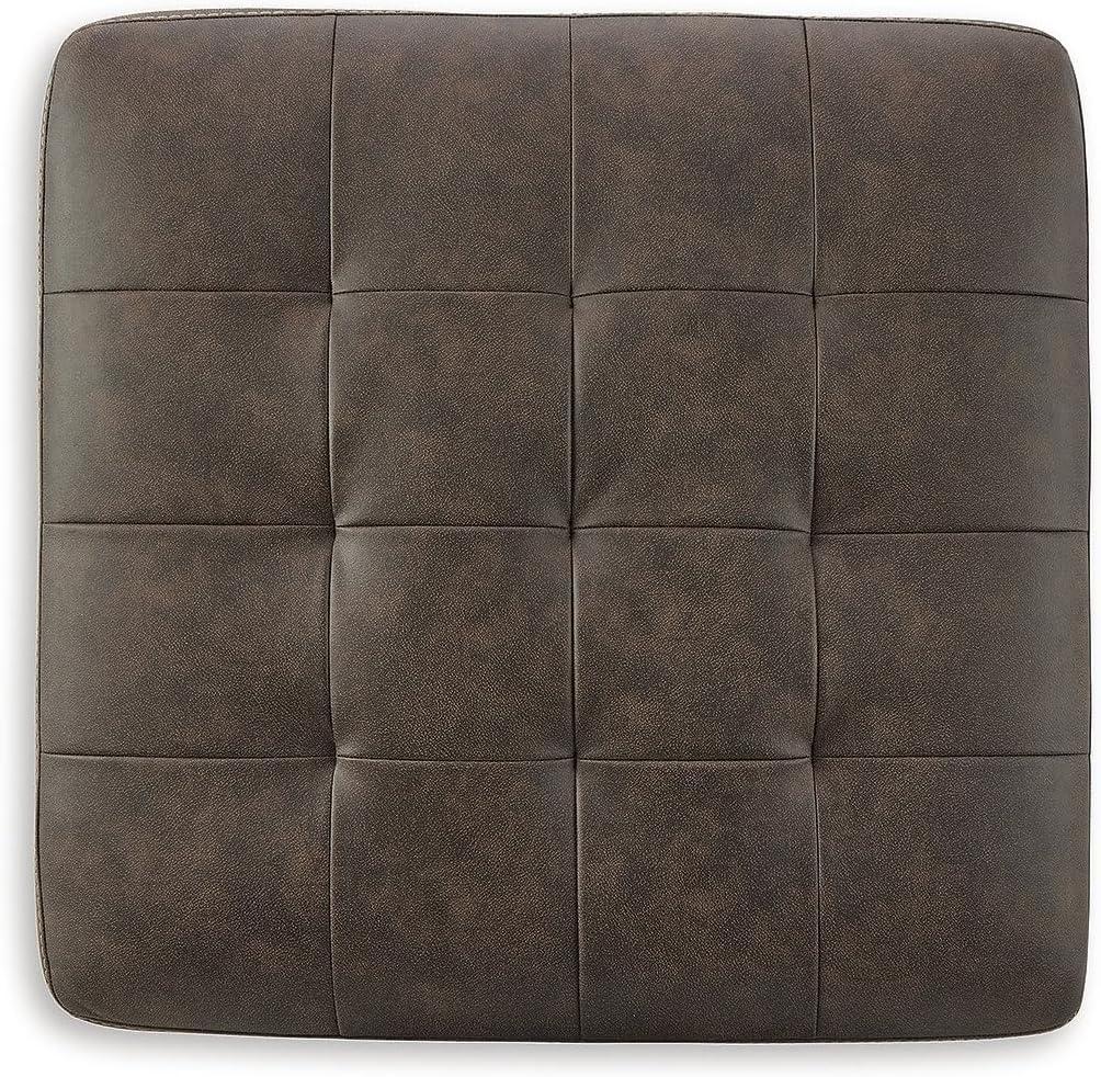 imageSignature Design by Ashley Maderla Modern Faux Leather Oversized Accent Chair Walnut BrownBrown