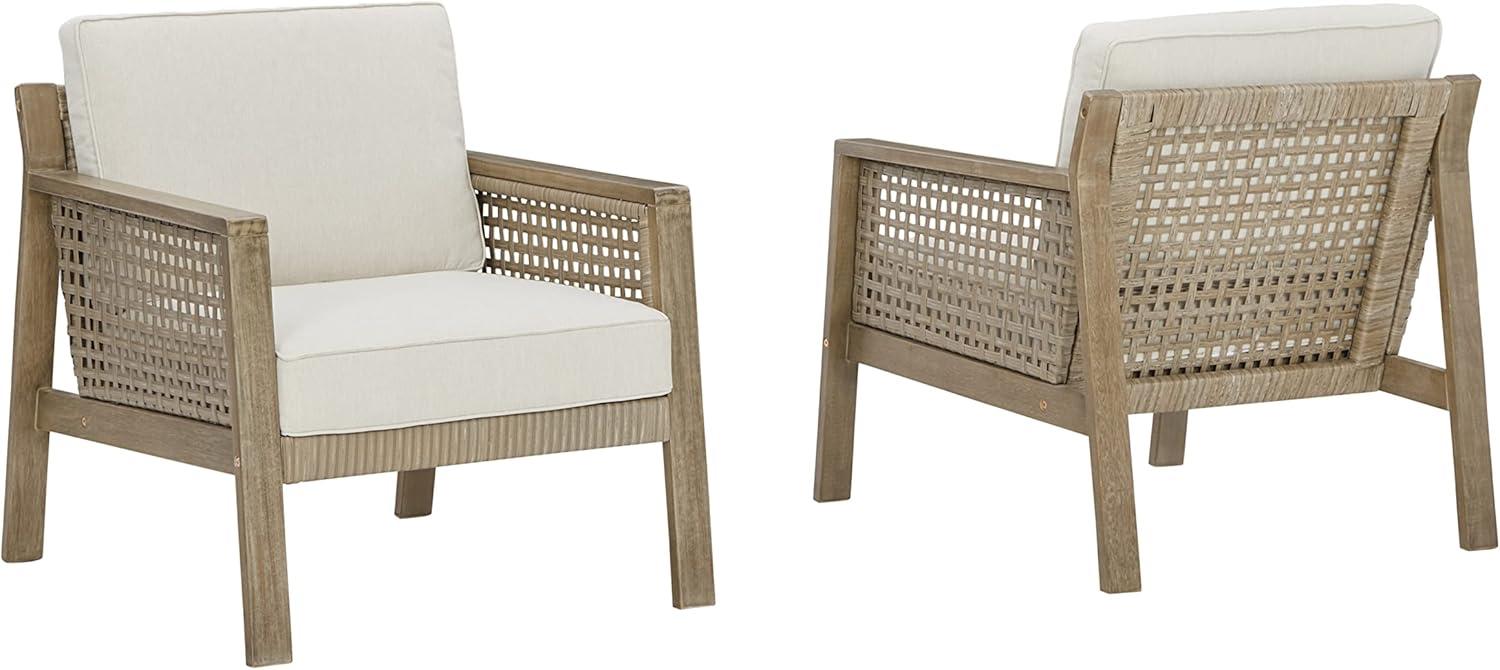 imageSignature Design by Ashley Outdoor Barn Cove Eucalyptus Patio Lounge Chair 2 Count BrownFURNITURE