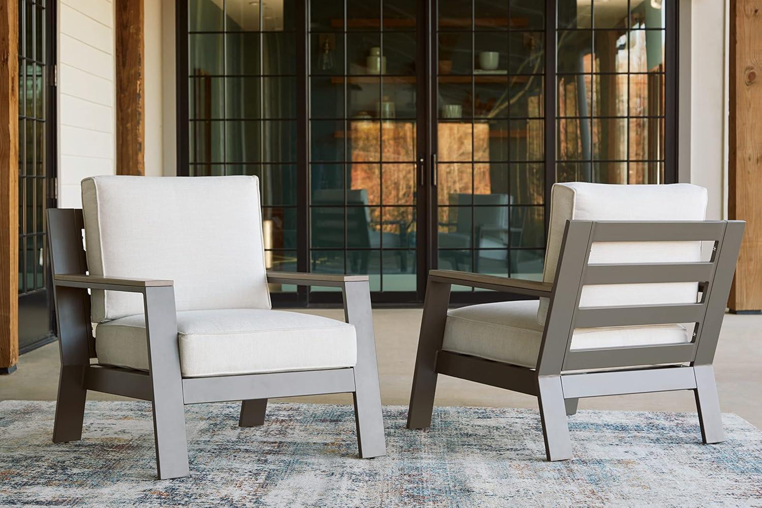 imageSignature Design by Ashley Outdoor Tropicava HDPE Patio Lounge Chair Taupe