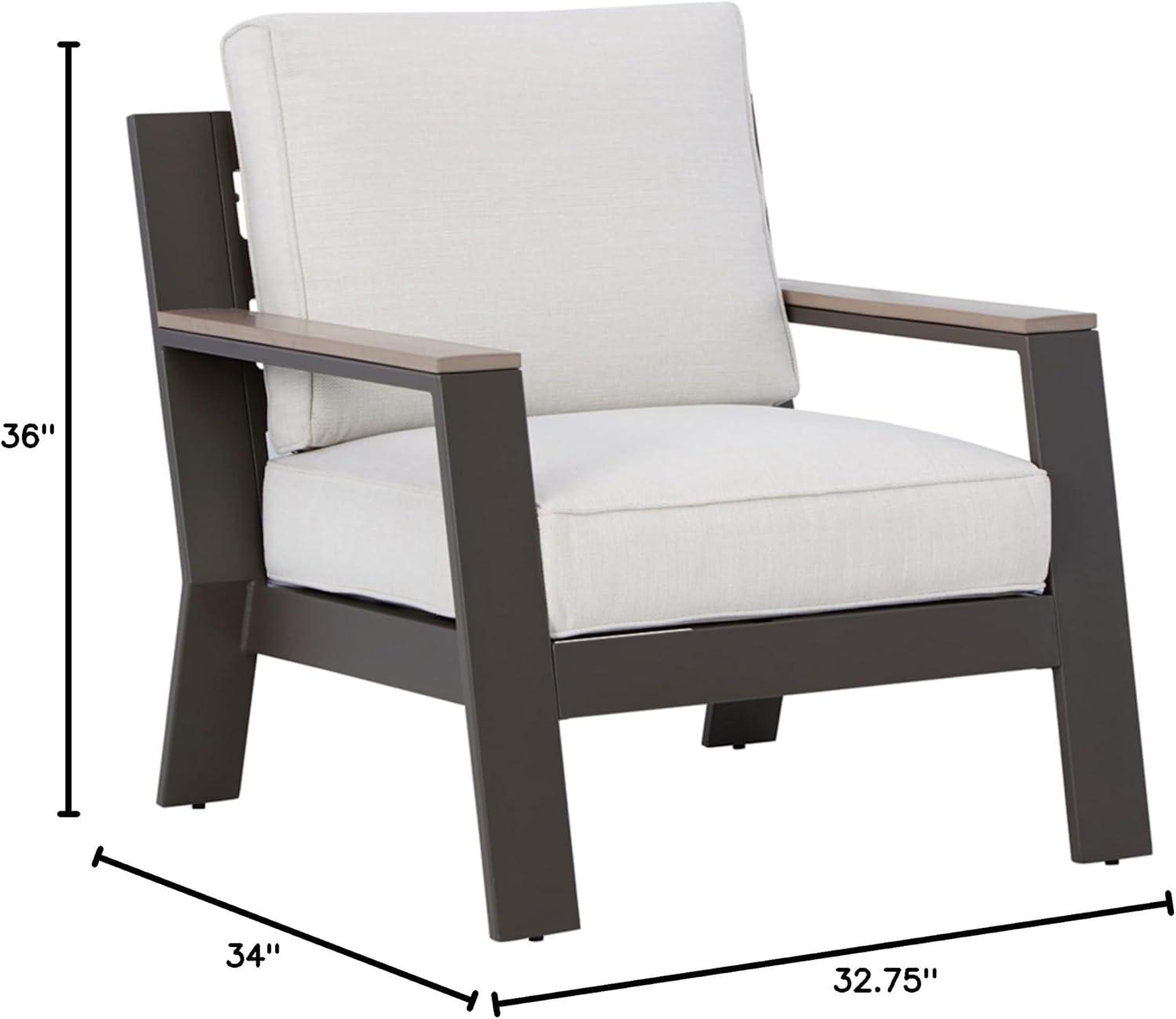 imageSignature Design by Ashley Outdoor Tropicava HDPE Patio Lounge Chair Taupe