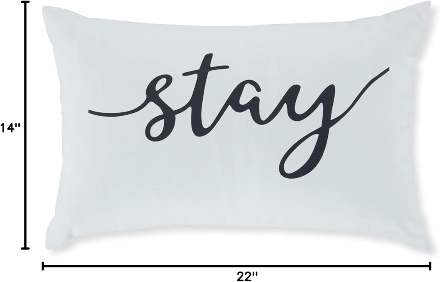 imageSignature Design by Ashley Tannerton Scandinavian Rectangular IndoorOutdoor Pillow with Scripted Accent 22 x 14 White amp Black