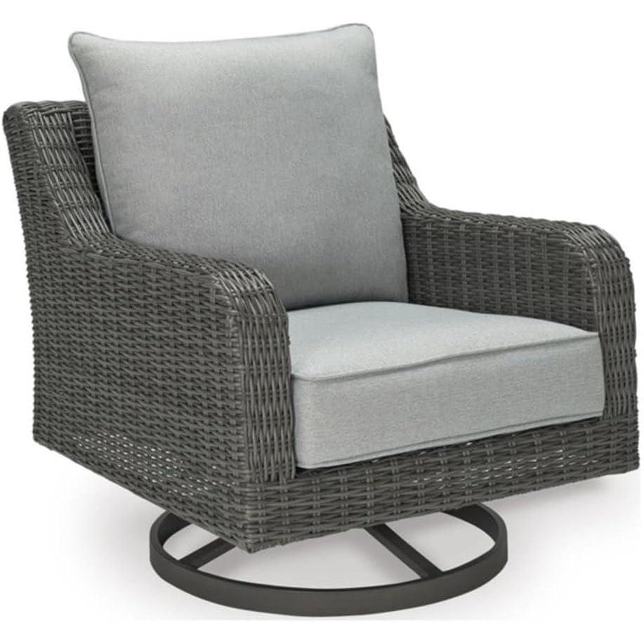 imageAshley Furniture Elite Park Resin Outdoor Swivel Lounge with Cushion in Gray